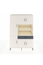 Kronos Dolap 10 Raflı Tek Çekmeceli 6 Kapaklı 132x59x195 Aytaşı-Aytaşı/Antrasit