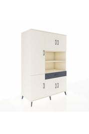 Kronos Dolap 10 Raflı Tek Çekmeceli 6 Kapaklı 132x59x195 Aytaşı-Aytaşı/Antrasit