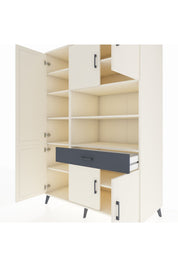 Kronos Dolap 10 Raflı Tek Çekmeceli 6 Kapaklı 132x59x195 Aytaşı-Aytaşı/Antrasit