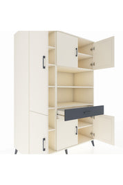 Kronos Dolap 10 Raflı Tek Çekmeceli 6 Kapaklı 132x59x195 Aytaşı-Aytaşı/Antrasit