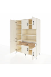Kronos Dolap 10 Raflı Tek Çekmeceli 6 Kapaklı 132x59x195 Aytaşı-Aytaşı/Çam