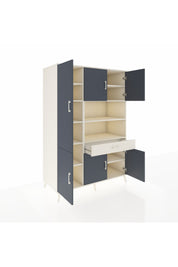 Kronos Dolap 10 Raflı Tek Çekmeceli 6 Kapaklı 132x59x195 Aytaşı-Antrasit/Aytaşı