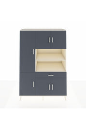 Kronos Dolap 10 Raflı Tek Çekmeceli 6 Kapaklı 132x59x195 Aytaşı-Antrasit/Antrasit