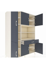 Kronos Dolap 10 Raflı Tek Çekmeceli 6 Kapaklı 132x59x195 Aytaşı-Antrasit/Antrasit