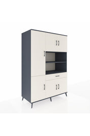 Kronos Dolap 10 Raflı Tek Çekmeceli 6 Kapaklı 132x59x195 Antrasit-Aytaşı/Aytaşı