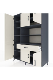 Kronos Dolap 10 Raflı Tek Çekmeceli 6 Kapaklı 132x59x195 Antrasit-Aytaşı/Aytaşı