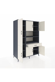 Kronos Dolap 10 Raflı Tek Çekmeceli 6 Kapaklı 132x59x195 Antrasit-Aytaşı/Aytaşı