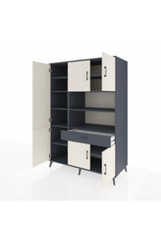 Kronos Dolap 10 Raflı Tek Çekmeceli 6 Kapaklı 132x59x195 Antrasit-Aytaşı/Antrasit