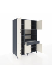 Kronos Dolap 10 Raflı Tek Çekmeceli 6 Kapaklı 132x59x195 Antrasit-Aytaşı/Antrasit