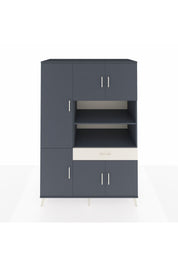 Kronos Dolap 10 Raflı Tek Çekmeceli 6 Kapaklı 132x59x195 Antrasit-Antrasit/Aytaşı