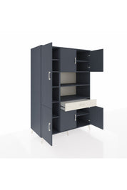 Kronos Dolap 10 Raflı Tek Çekmeceli 6 Kapaklı 132x59x195 Antrasit-Antrasit/Aytaşı