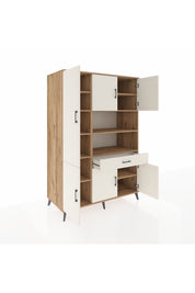 Kronos Dolap 10 Raflı Tek Çekmeceli 6 Kapaklı 132x59x195 Çam-Aytaşı/Aytaşı