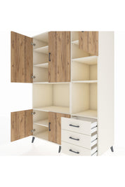 Kronos Dolap 9 Raflı 3 Çekmeceli 5 Kapaklı 132x59x195 Aytaşı-Çam/Aytaşı