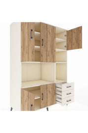 Kronos Dolap 9 Raflı 3 Çekmeceli 5 Kapaklı 132x59x195 Aytaşı-Çam/Aytaşı