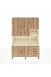 Kronos Dolap 9 Raflı 3 Çekmeceli 5 Kapaklı 132x59x195 Aytaşı-Çam/Çam