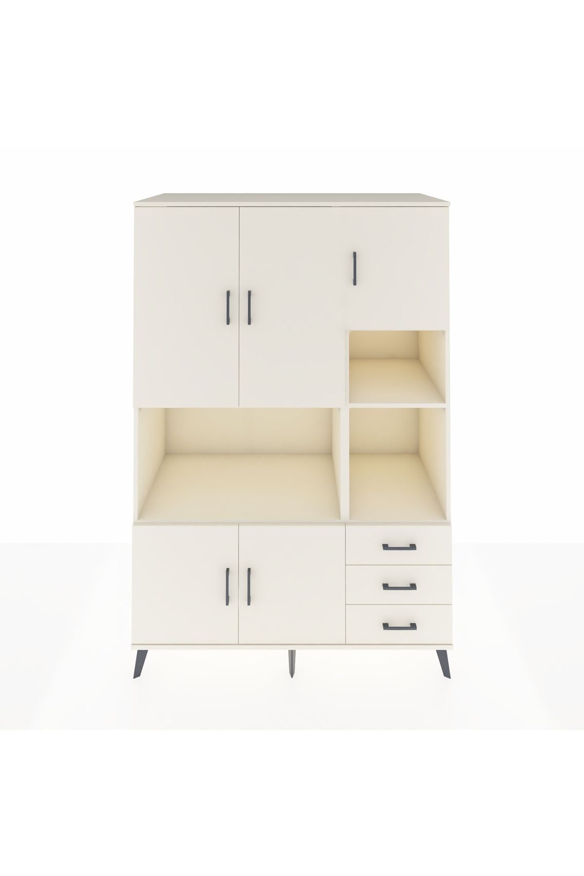 Kronos Dolap 9 Raflı 3 Çekmeceli 5 Kapaklı 132x59x195 Aytaşı-Aytaşı/Aytaşı