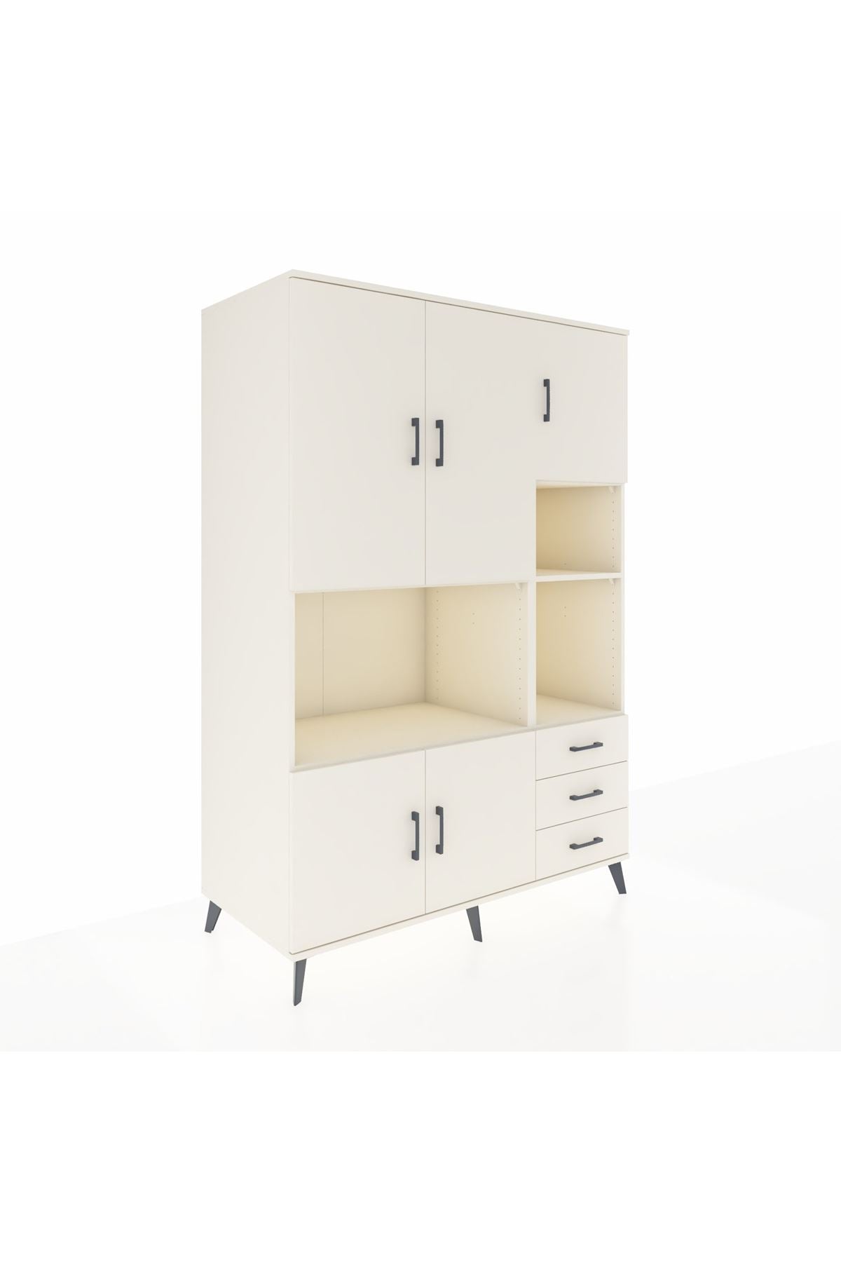 Kronos Dolap 9 Raflı 3 Çekmeceli 5 Kapaklı 132x59x195 Aytaşı-Aytaşı/Aytaşı