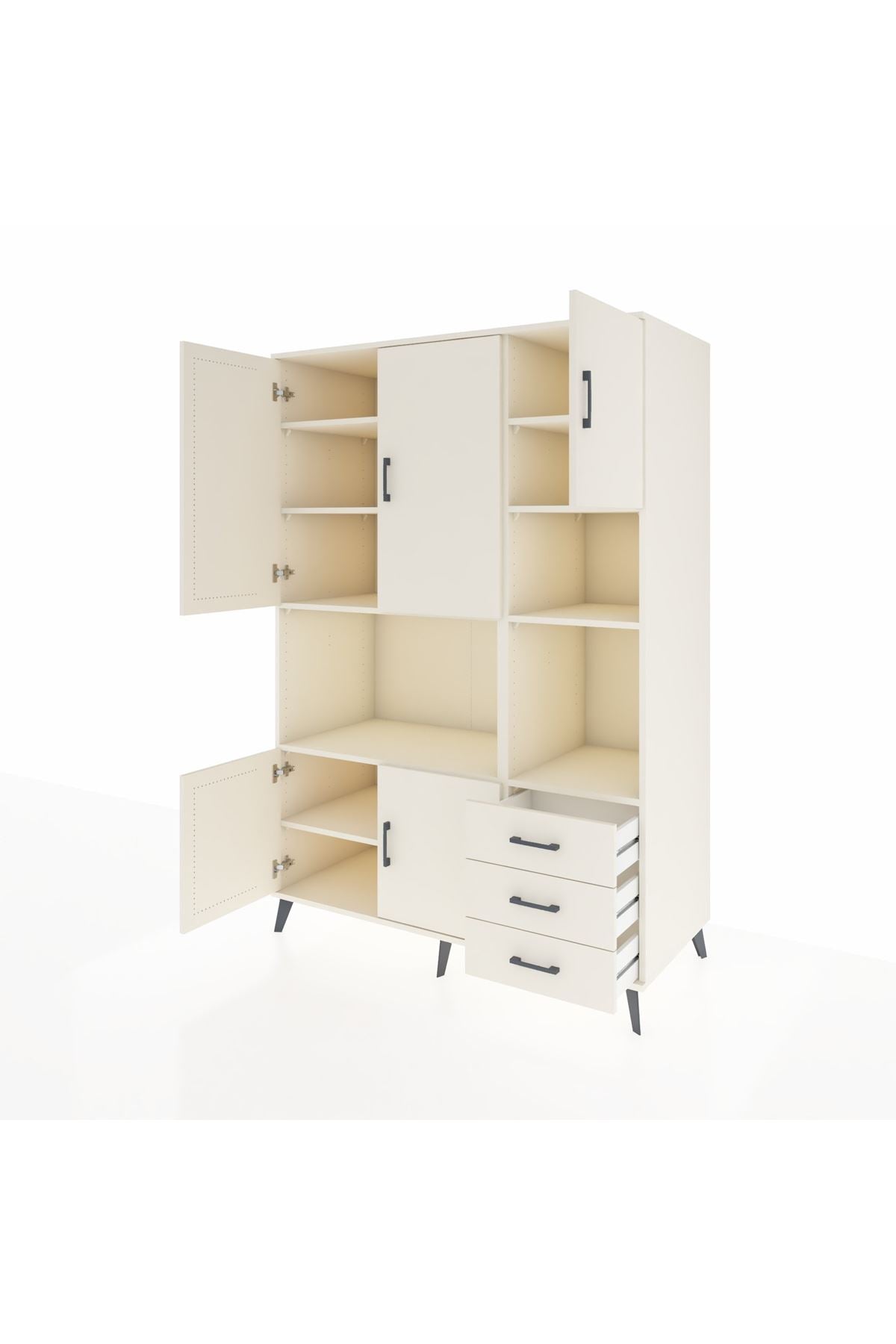 Kronos Dolap 9 Raflı 3 Çekmeceli 5 Kapaklı 132x59x195 Aytaşı-Aytaşı/Aytaşı