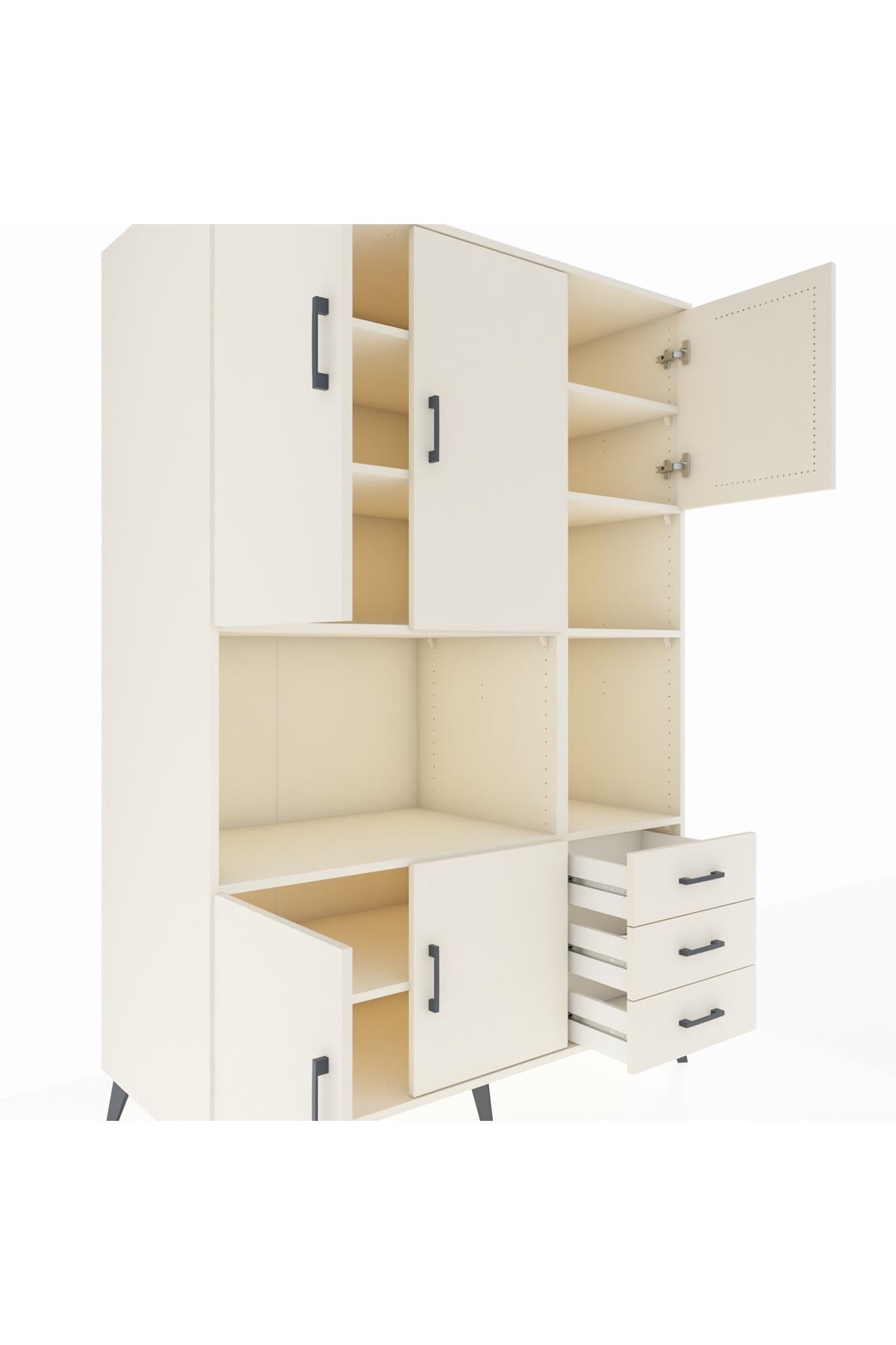 Kronos Dolap 9 Raflı 3 Çekmeceli 5 Kapaklı 132x59x195 Aytaşı-Aytaşı/Aytaşı