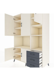 Kronos Dolap 9 Raflı 3 Çekmeceli 5 Kapaklı 132x59x195 Aytaşı-Aytaşı/Antrasit