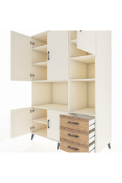 Kronos Dolap 9 Raflı 3 Çekmeceli 5 Kapaklı 132x59x195 Aytaşı-Aytaşı/Çam