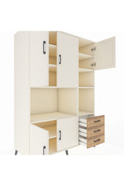 Kronos Dolap 9 Raflı 3 Çekmeceli 5 Kapaklı 132x59x195 Aytaşı-Aytaşı/Çam