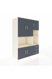 Kronos Dolap 9 Raflı 3 Çekmeceli 5 Kapaklı 132x59x195 Aytaşı-Antrasit/Antrasit