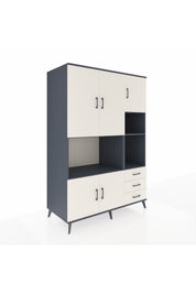 Kronos Dolap 9 Raflı 3 Çekmeceli 5 Kapaklı 132x59x195 Antrasit-Aytaşı/Aytaşı