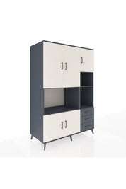 Kronos Dolap 9 Raflı 3 Çekmeceli 5 Kapaklı 132x59x195 Antrasit-Aytaşı/Antrasit