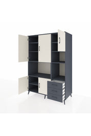 Kronos Dolap 9 Raflı 3 Çekmeceli 5 Kapaklı 132x59x195 Antrasit-Aytaşı/Antrasit