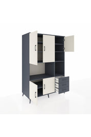 Kronos Dolap 9 Raflı 3 Çekmeceli 5 Kapaklı 132x59x195 Antrasit-Aytaşı/Antrasit