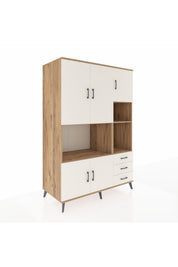 Kronos Dolap 9 Raflı 3 Çekmeceli 5 Kapaklı 132x59x195 Çam-Aytaşı/Aytaşı