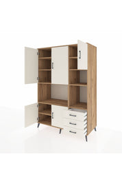 Kronos Dolap 9 Raflı 3 Çekmeceli 5 Kapaklı 132x59x195 Çam-Aytaşı/Aytaşı