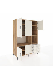 Kronos Dolap 9 Raflı 3 Çekmeceli 5 Kapaklı 132x59x195 Çam-Aytaşı/Aytaşı