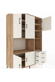 Kronos Dolap 9 Raflı 3 Çekmeceli 5 Kapaklı 132x59x195 Çam-Aytaşı/Aytaşı