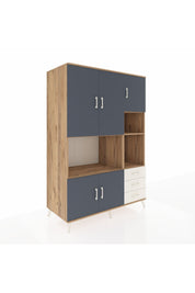 Kronos Dolap 9 Raflı 3 Çekmeceli 5 Kapaklı 132x59x195 Çam-Antrasit/Aytaşı