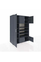 Kronos Dolap 10 Raflı 5 Kapaklı 132x59x195 Antrasit-Antrasit/Antrasit