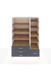 Kronos Dolap 9 Raflı 4 Çekmeceli 132x59x195 Aytaşı-Çam/Antrasit