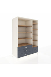 Kronos Dolap 9 Raflı 4 Çekmeceli 132x59x195 Aytaşı-Çam/Antrasit