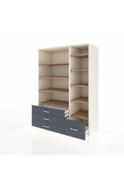 Kronos Dolap 9 Raflı 4 Çekmeceli 132x59x195 Aytaşı-Çam/Antrasit