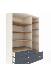 Kronos Dolap 9 Raflı 4 Çekmeceli 132x59x195 Aytaşı-Çam/Antrasit