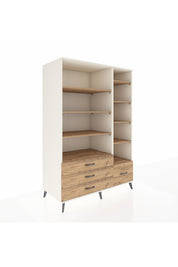 Kronos Dolap 9 Raflı 4 Çekmeceli 132x59x195 Aytaşı-Çam/Çam