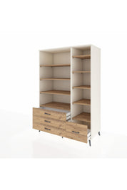 Kronos Dolap 9 Raflı 4 Çekmeceli 132x59x195 Aytaşı-Çam/Çam
