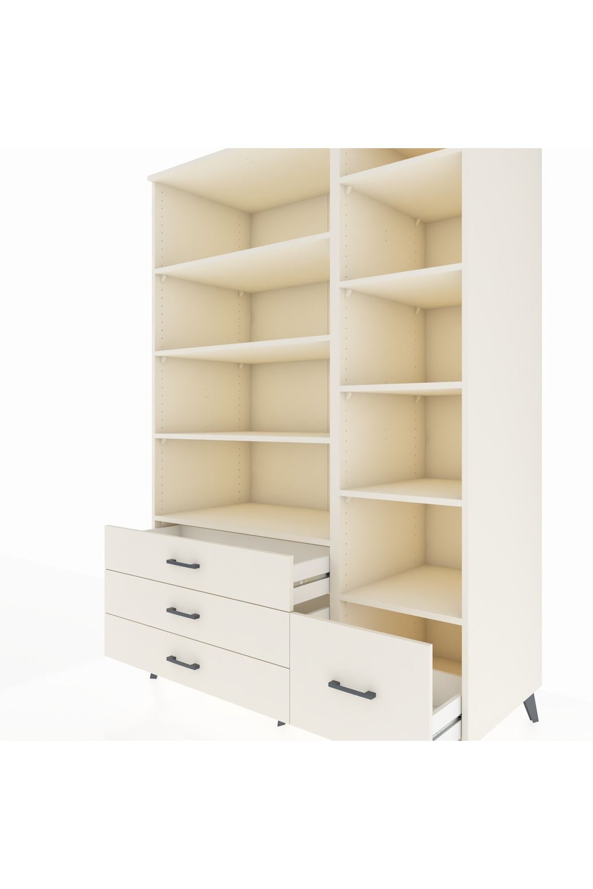 Kronos Dolap 9 Raflı 4 Çekmeceli 132x59x195 Aytaşı-Aytaşı/Aytaşı