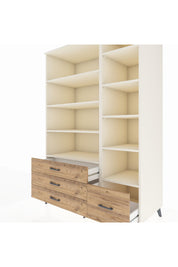 Kronos Dolap 9 Raflı 4 Çekmeceli 132x59x195 Aytaşı-Aytaşı/Çam