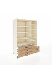 Kronos Dolap 9 Raflı 4 Çekmeceli 132x59x195 Aytaşı-Aytaşı/Çam