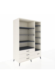 Kronos Dolap 9 Raflı 4 Çekmeceli 132x59x195 Aytaşı-Antrasit/Aytaşı