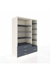 Kronos Dolap 9 Raflı 4 Çekmeceli 132x59x195 Aytaşı-Antrasit/Antrasit