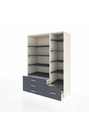 Kronos Dolap 9 Raflı 4 Çekmeceli 132x59x195 Aytaşı-Antrasit/Antrasit