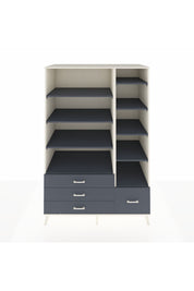 Kronos Dolap 9 Raflı 4 Çekmeceli 132x59x195 Aytaşı-Antrasit/Antrasit